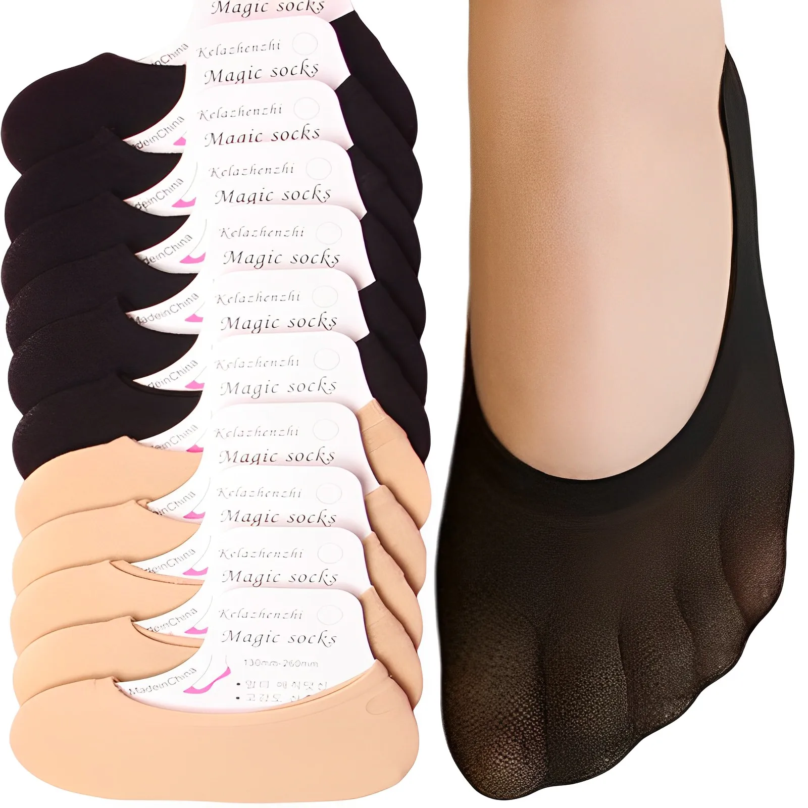Toes Home No Show Socks Womens, Ultra Low Cut Liners Non Slip