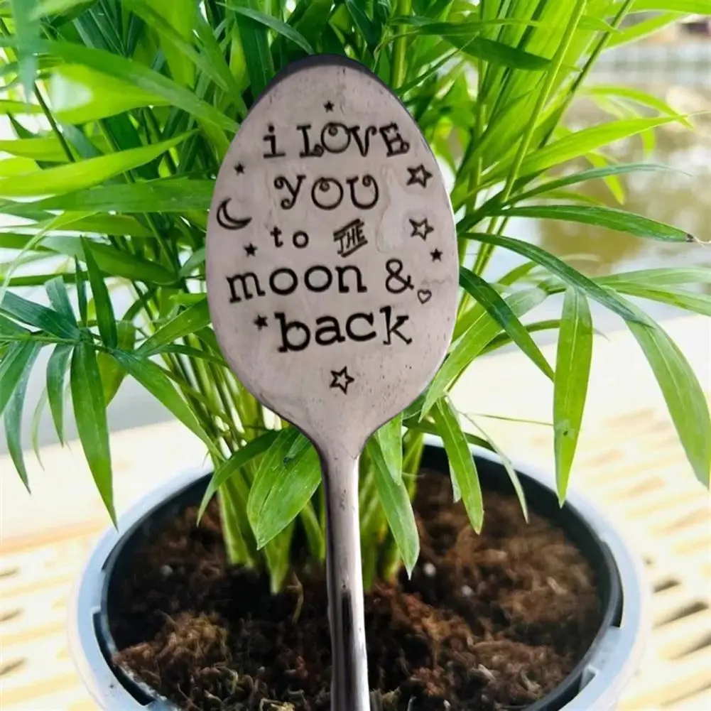 

Metal Spoon Garden Marker Unique Spoon Shape Garden Marker Meaningful Diy Decorative Plant Label for Garden Decor Friendship