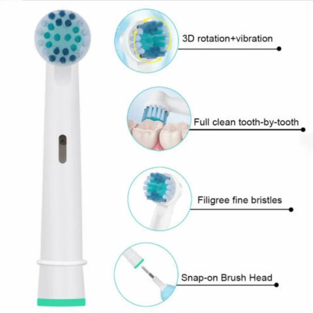 구강 B 전기 브러시 노즐 용 4 개/대 전동 칫솔 교체 가능한 헤드 칫솔 헤드 Soft Dupont Bristle SB-17A