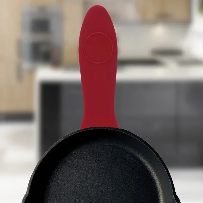 Pot Handle Cover Silicone High Temperature Resistance Antislip Hand Protective Anti-heat Sleeve for Kitchen