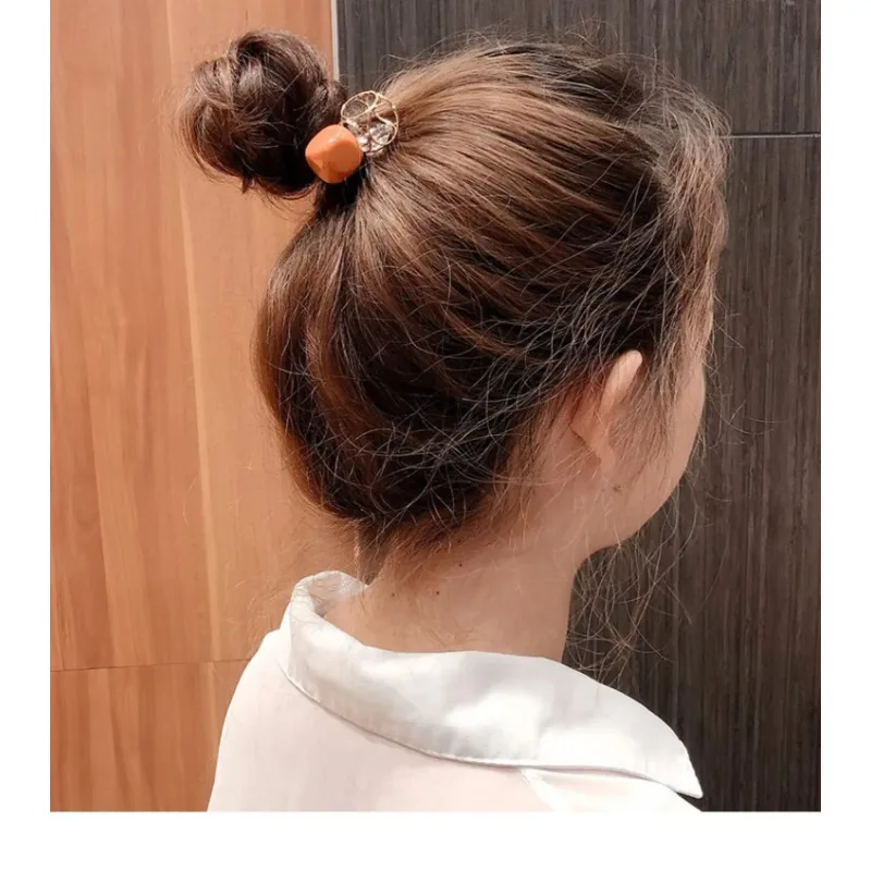 Fashion Candy Color Elastic Hair Bands Rims Women's Hair Ring Hollow Drill Ties Vintage Hair Bands Unique Rings Accessories