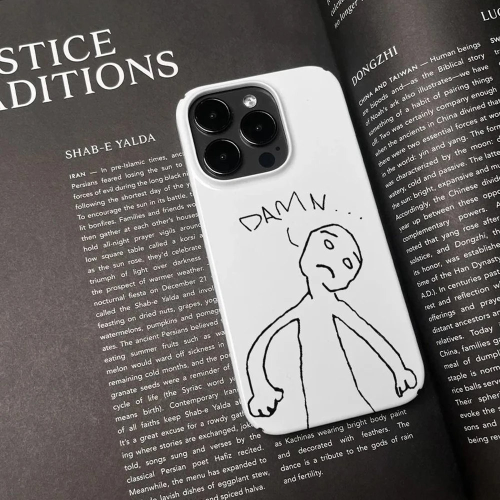 Abstract Line Art Phone Case - Glossy Finish with Durable Hard PC Cover