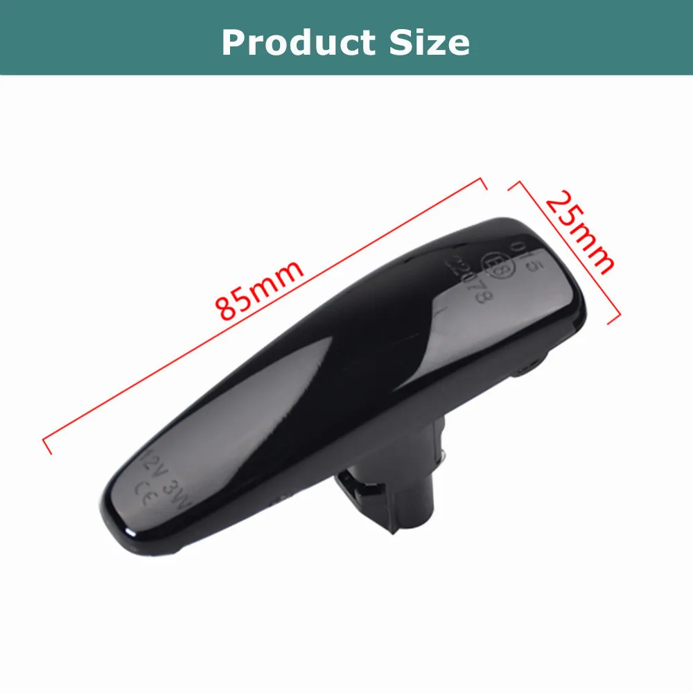 2pcs Turn Signal Light Marker Lamp Amber Dynamic LED Fender