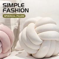 Knot Pillow Ball Round Throw Pillows Home Decor Cushion Decorative Aesthetic Throw Pillows，Lambswool White 14inch 1