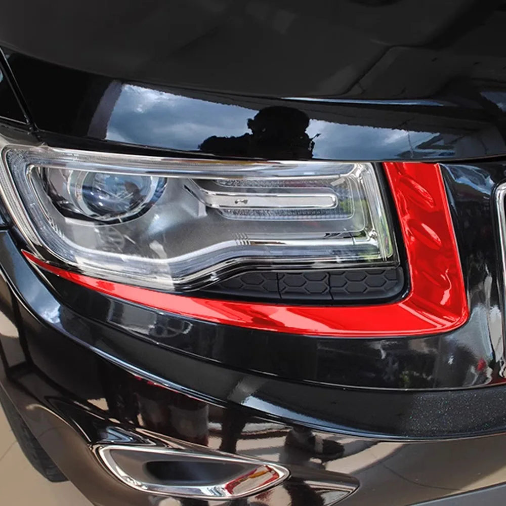 Front Head Light Lamp Eyelid Eyebrow Decoration Cover Trim Car Exterior Accessories for Grand Cherokee 2014 2015