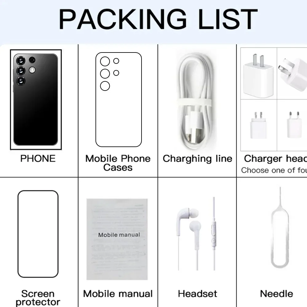 New S24 Ultra+ Smart Phone 5G Original 6.8Inch HD Full Screen Face ID 16GB+512GB Mobile Phones Global Version 5G Cell Phone