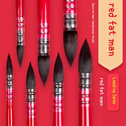 Borrence Watercolor pen Red fat man watercolor pen squirrel hair watercolor brush set Linliners art colors pigments brushes