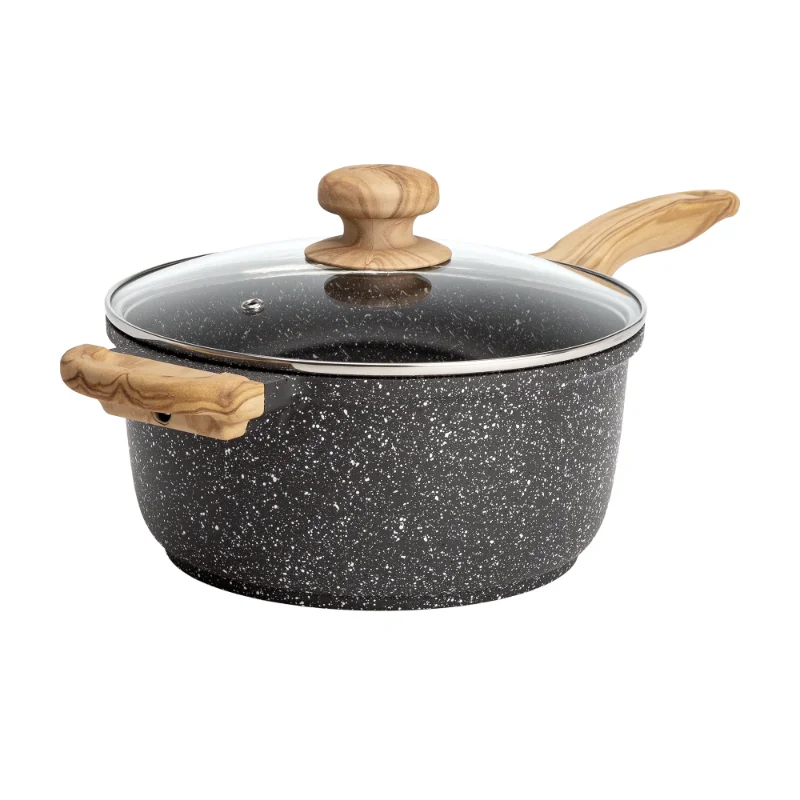 

Prairie Signature Cast Aluminum 4 Quart Sauce Pan, Charcoal Speckle