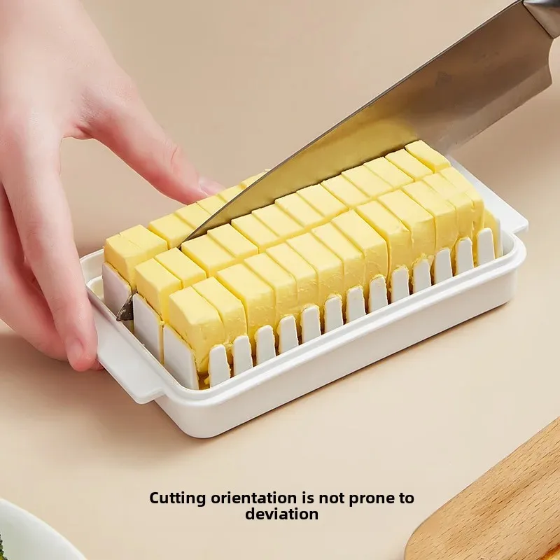 Japanese Butter Cutting Storage Box With Lid for Fridge Cheese Baking Oil Trimmer Preservation Box Plastic Material Home Goods