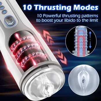 Automatic Male Masturbator 3D Realistic Vagina Masturbation Cup Telescopic Rotation Sex Toys for Men Adult Products 18
