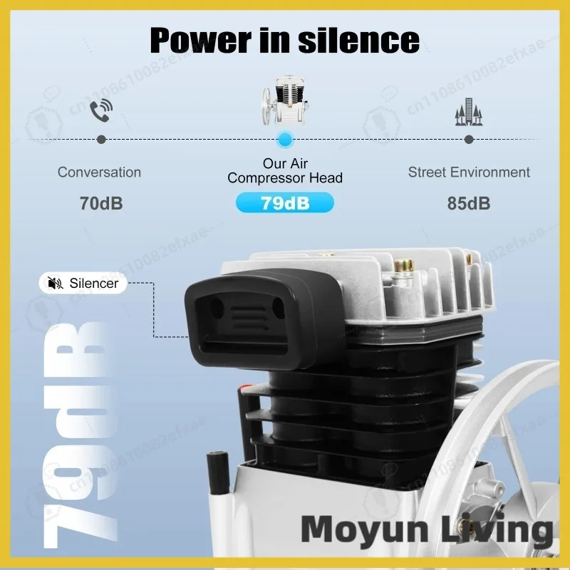 3HP 960RPM 에어 컴프레서 펌프 헤드(벨트 풀리 포함) 2 실린더 10Bar 컴프레서 펌프 헤드 산업용 견고하고 효율적인