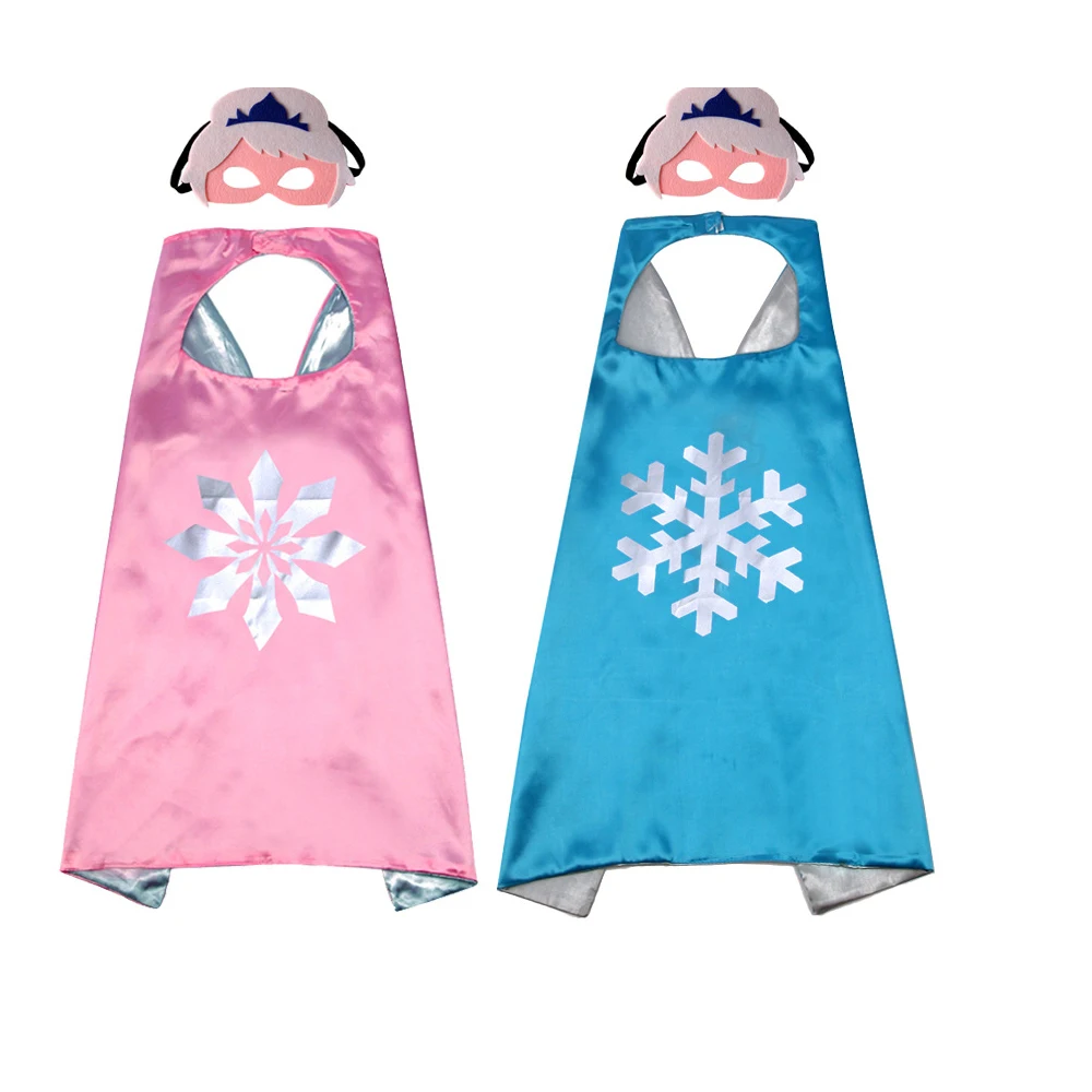 2022 Princess Cape Girls Superhero Cape With Mask Boy Christmas Party Halloween Costumes Frozen Cloak Princess Anime Cosplay