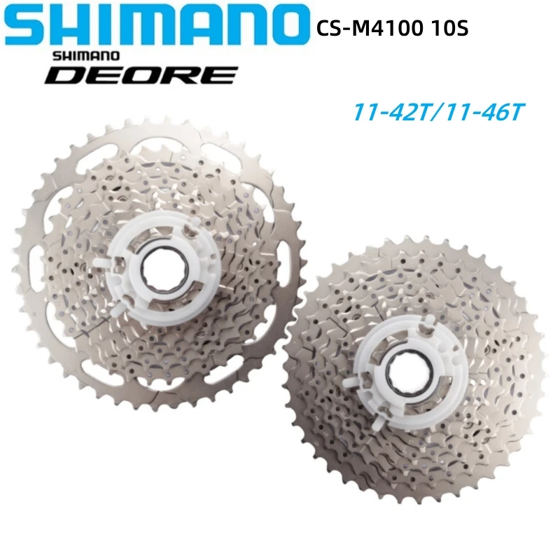 Shimano DEORE Series M4100 Cassette Sprocket CS-M4100 10 Speed HG 11-42T/11-46T Freewheel 1PC MTB Cassette