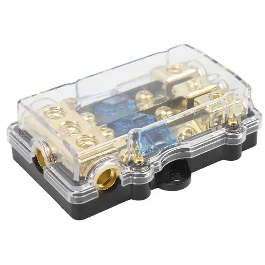 Universal 3 Way Car Audio Fuse Block Box Safe 60A Stereo Fuse Holder