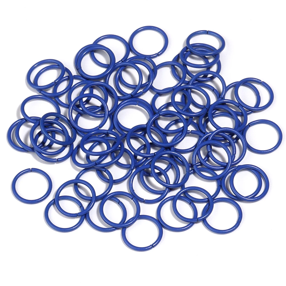 Colorful Metal Single Loop Rings for DIY Jewelry Making - 50pcs Assortment