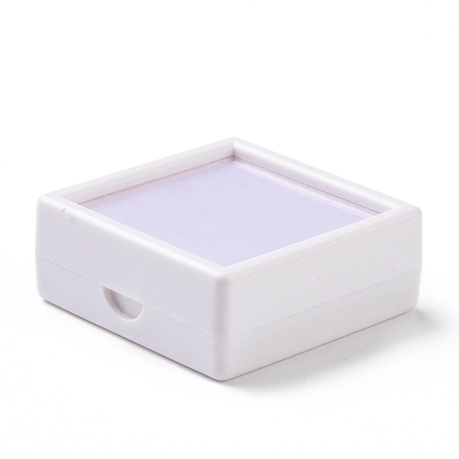 20pcs Square Plastic Diamond Presentation Box 2 Colors Small Window DIY Jewelry Dispaly Case Supplies with Sponge 4.1x4.1x1.6cm