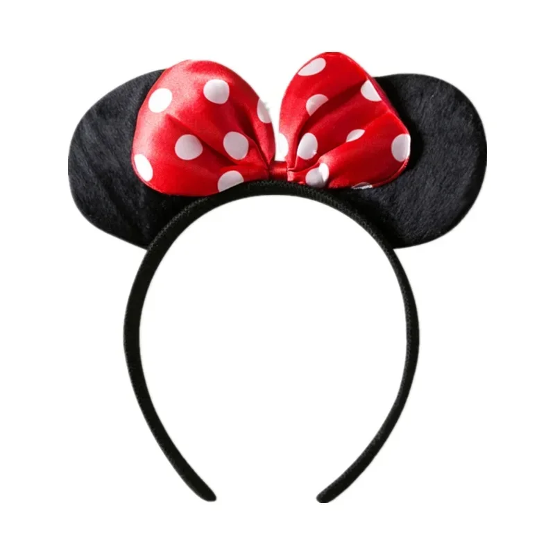 2023 Minnie Mouse Ears Headbands for Girls Polka Dot Bow Hairband Halloween Carnival Party Hair Accessories Christmas Gift