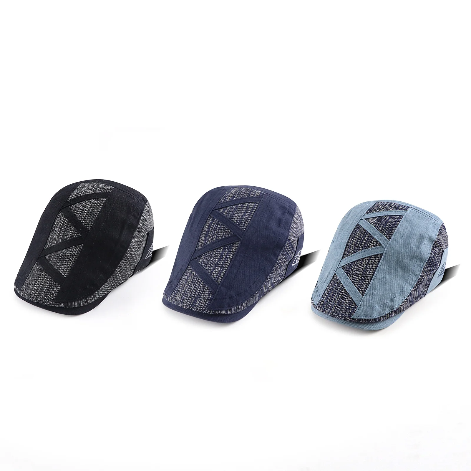 Classic Striped Beret Hat for Men Vintage Tweed Duckbill Cap Baker Boy Flat Peaked Hats Four Seasons Fashionable Matching Caps 6