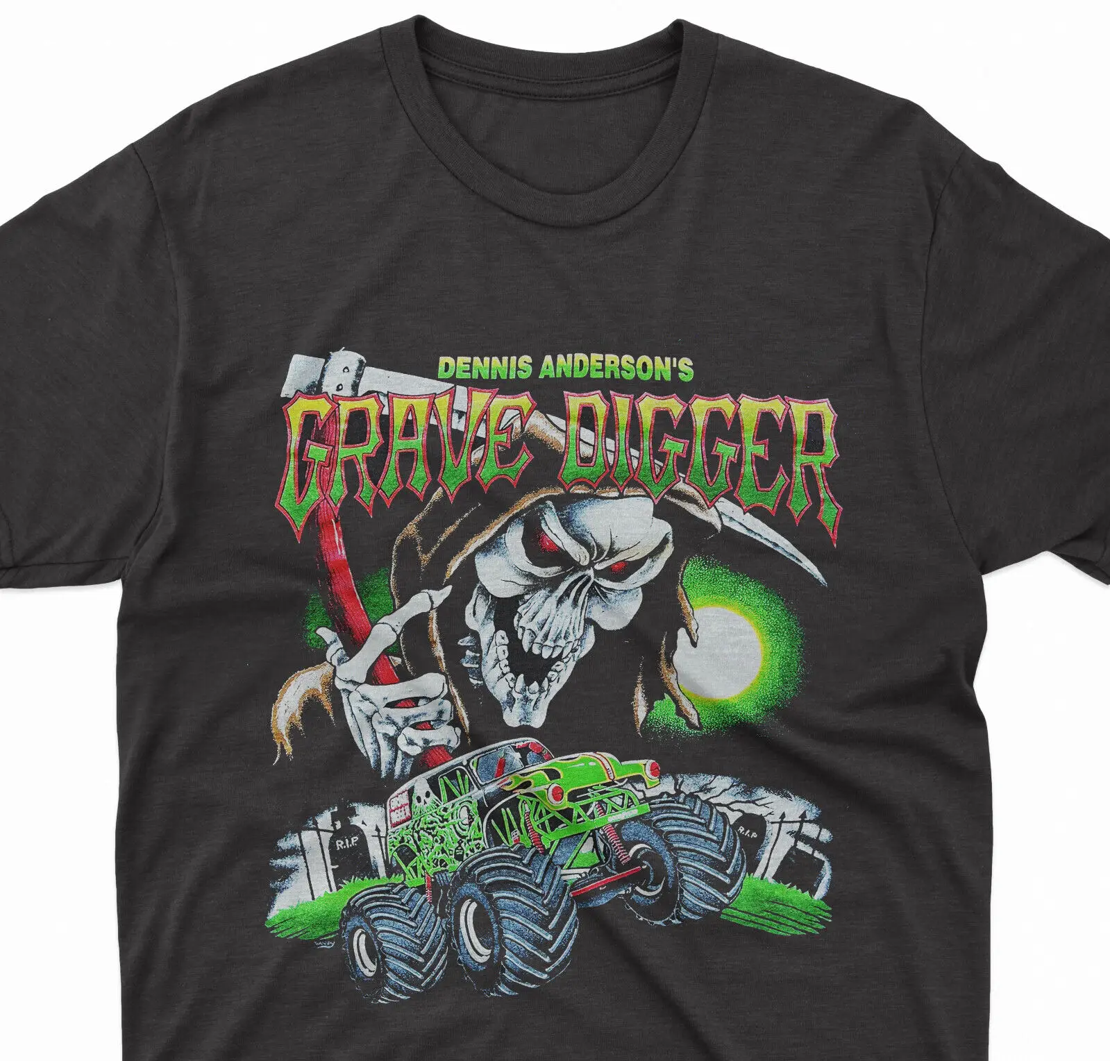 T-Shirt Grave Digger Monster Jam Camicia Nera Unisex