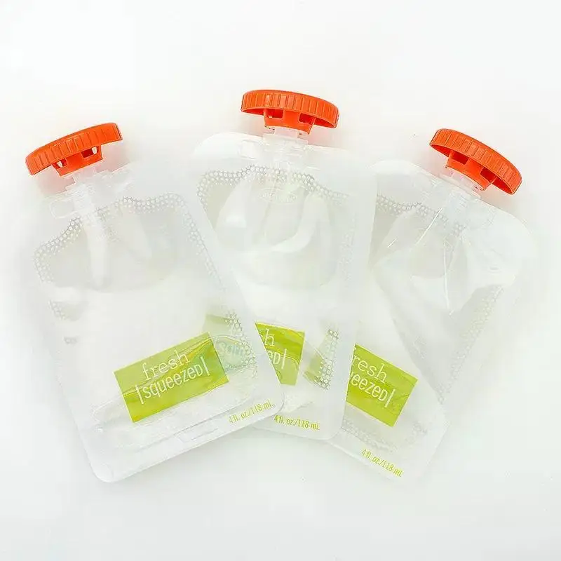 10Pcs Baby Fruit Puree Bags Reusable Squeeze Pouches Baby Food Storage Bag Kitchen Dispenser Complementary Food Squeeze Bags baby food storage containers food pouch