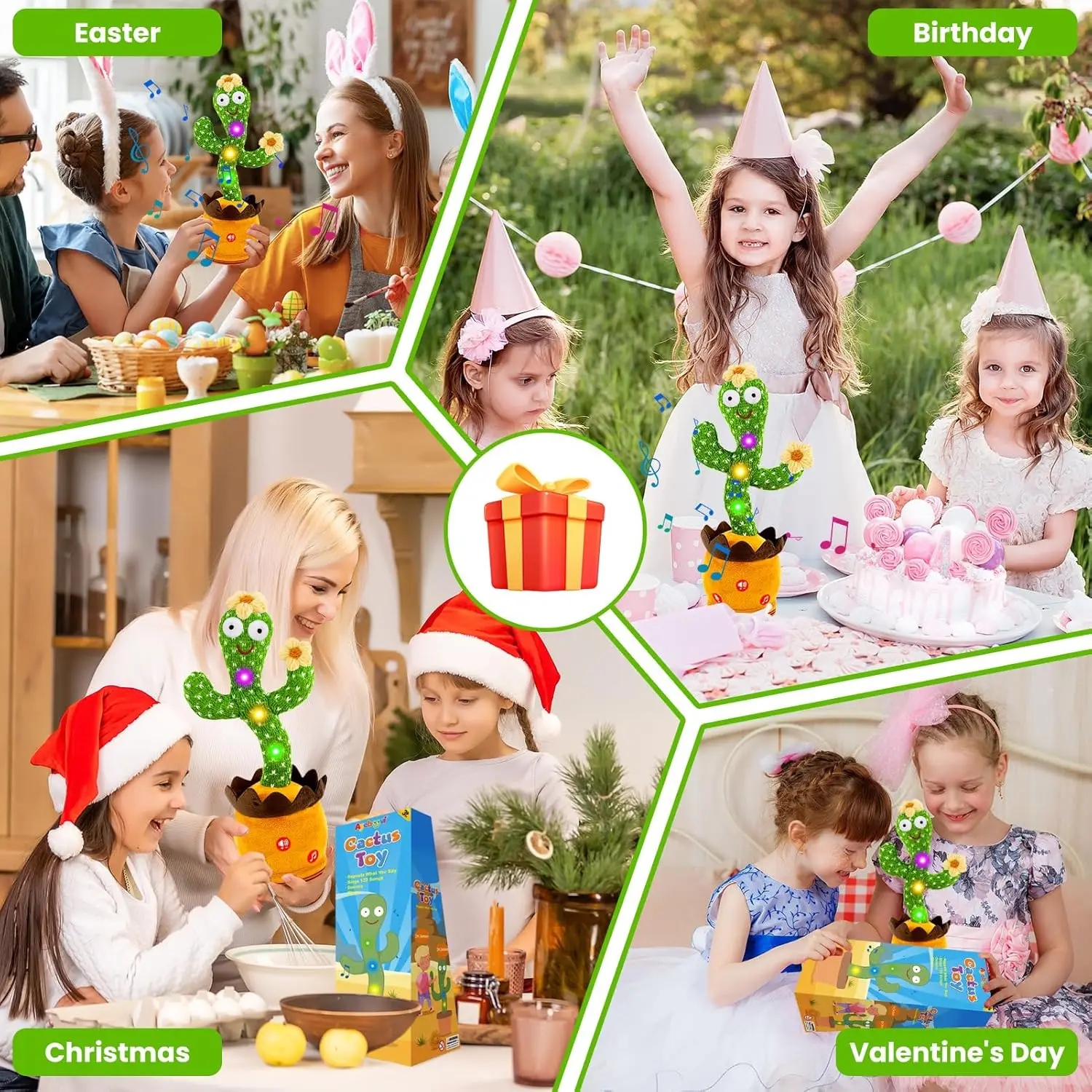 1pc Dancing Talking Cactus Toys For Baby Boys And Girls, Singing Mimicking Recording Repeating What You Say Sunny Cactus Up Plus 2