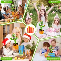 1pc Dancing Talking Cactus Toys For Baby Boys And Girls, Singing Mimicking Recording Repeating What You Say Sunny Cactus Up Plus 2