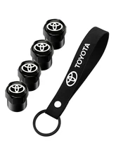  for Toyota Corolla Camry RAV4 Yaris Avensis C-HR Fine Gift Car Styling Keychain Key Ring with Auto Tire Valve Caps Tyre Dust Cap 