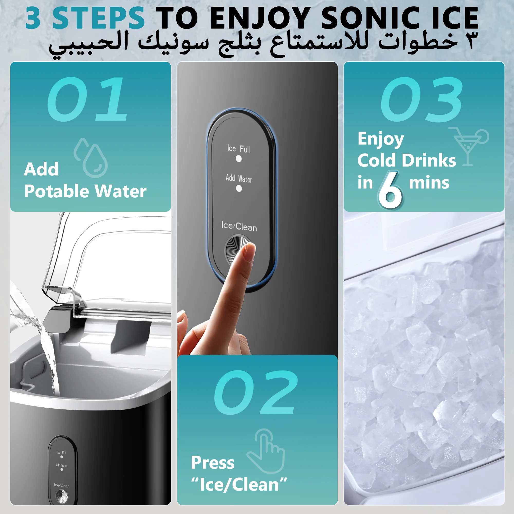 ماكينة صنع الثلج EUHOMY، إنتاج 15 كجم/24 ساعة، ماك...