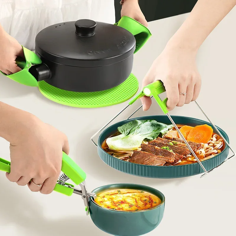 Home Kitchen Accessories Cooking Utensils Dishwashing Tongs Bbq Modern Steamer Clip Microwave Oven Tray Anti-slip Pot Clamps Bar