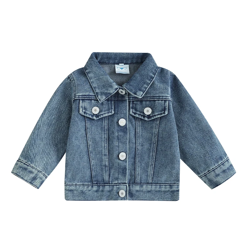 BeQeuewll Baby Girls Boys LIL SIS Denim Jacket-Blue For Fall Perfect for Your Little Fashionista For 0-18 Months