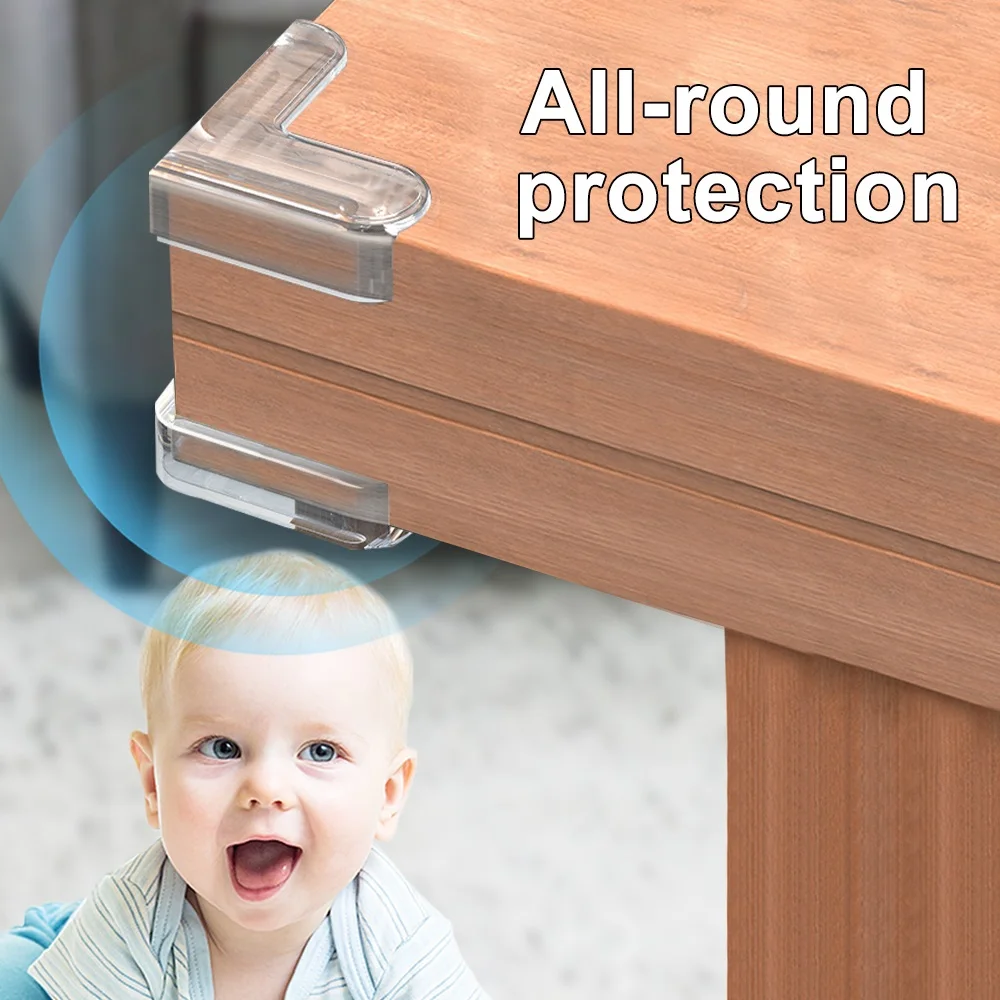 Silicone Table Corner Protector 4/8/16/20pcs Baby Safety Furniture Corner Anti Collision Black Transparent Cover