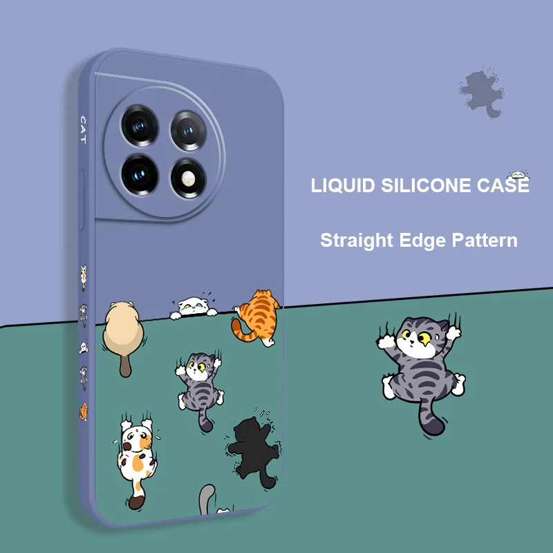 Adorable Climbing Cat Liquid Silicone Phone Case