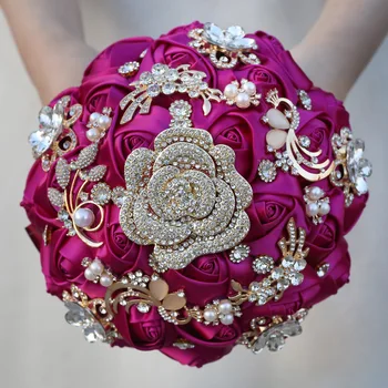 Bouquet da sposa rosso damigella d'onore con fiori
