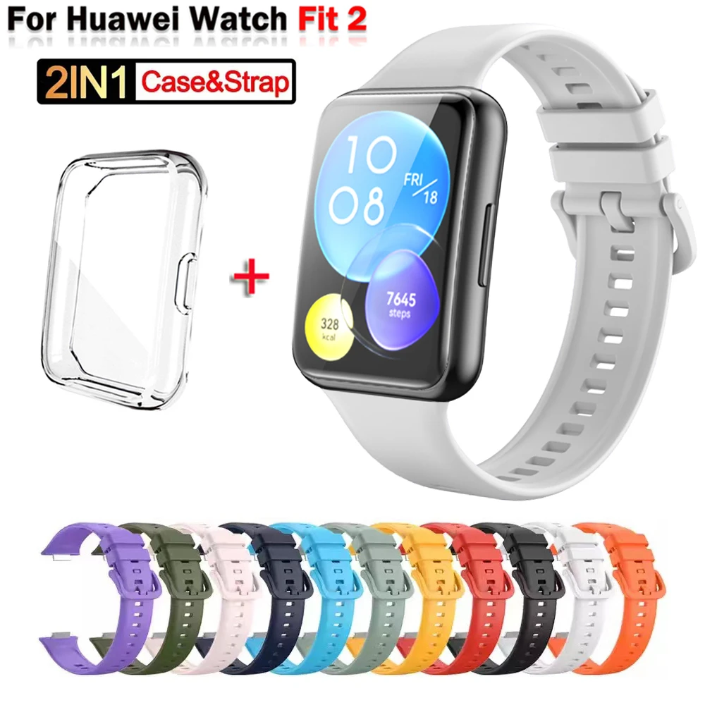 Correa de reloj de repuesto para Huawei Watch Fit 2, correa de silicona