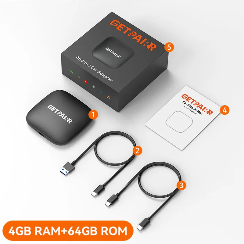 GetPairr P1 3 IN 1 AI Box Wireless Carplay Android Auto