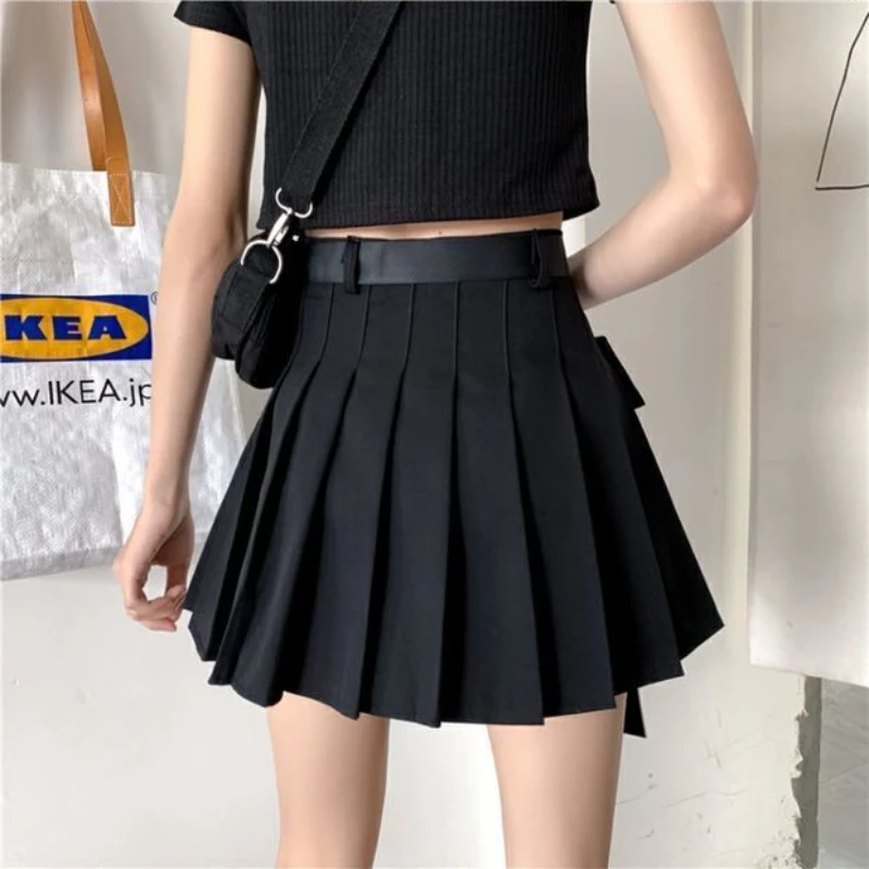 Pleated Skirts Women Mini Design Sashes Cargo Cool Streetwear Summer New Arrival Girlish Preppy Style Young Ulzzang Sweet Mujer
