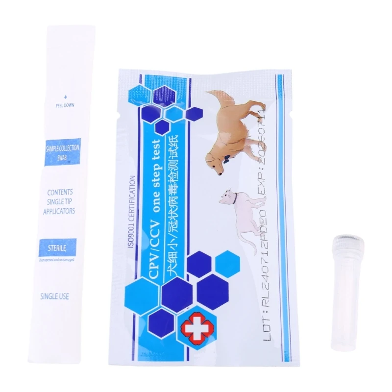 Canine Parvovirus/Canine Coronaviruses Test Dogs Cats Easy and Effective Test Pet Card for Clinic Use Convenient