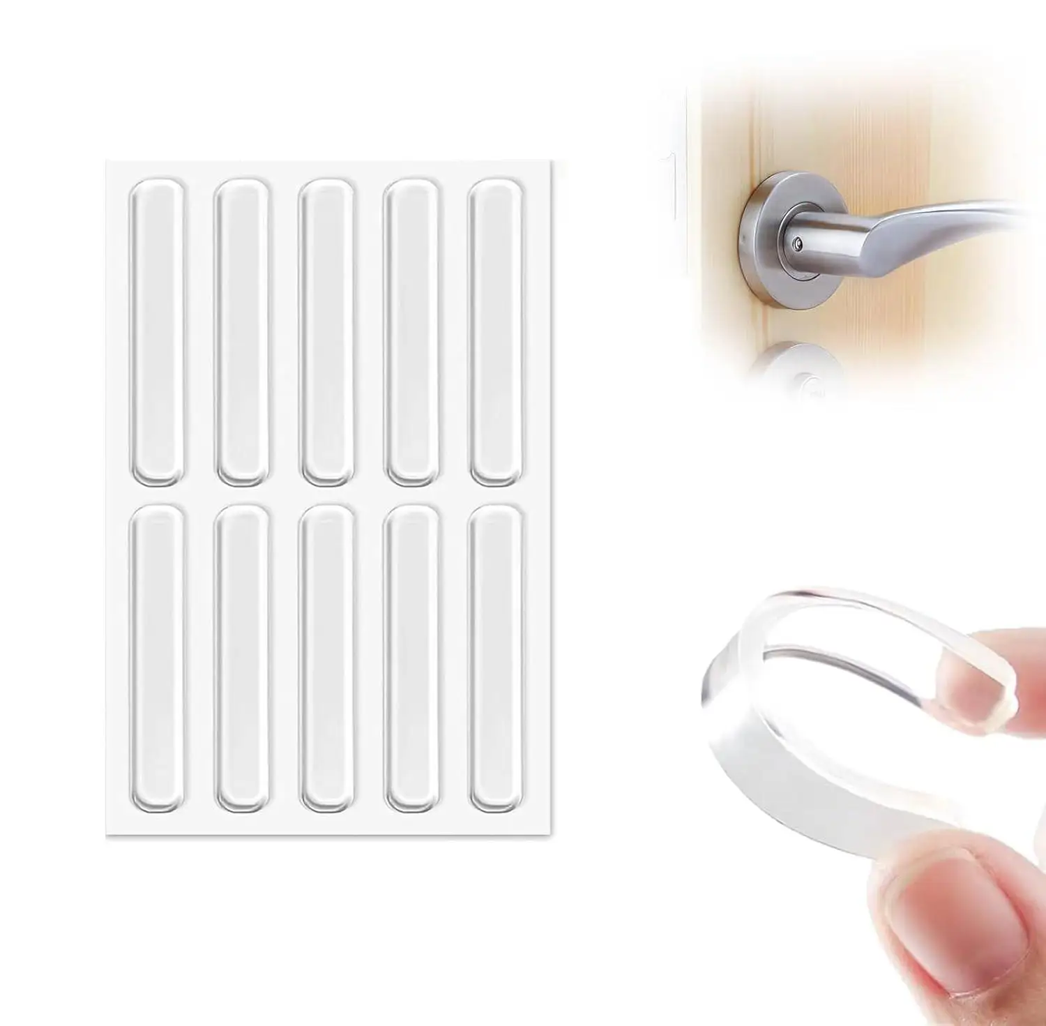 Cupboard Door Stoppers Silicone Strip Self-Adhesive Door Bumper Cabinet Buffer Pads for Sound Dampening Drawer Protect Furniture