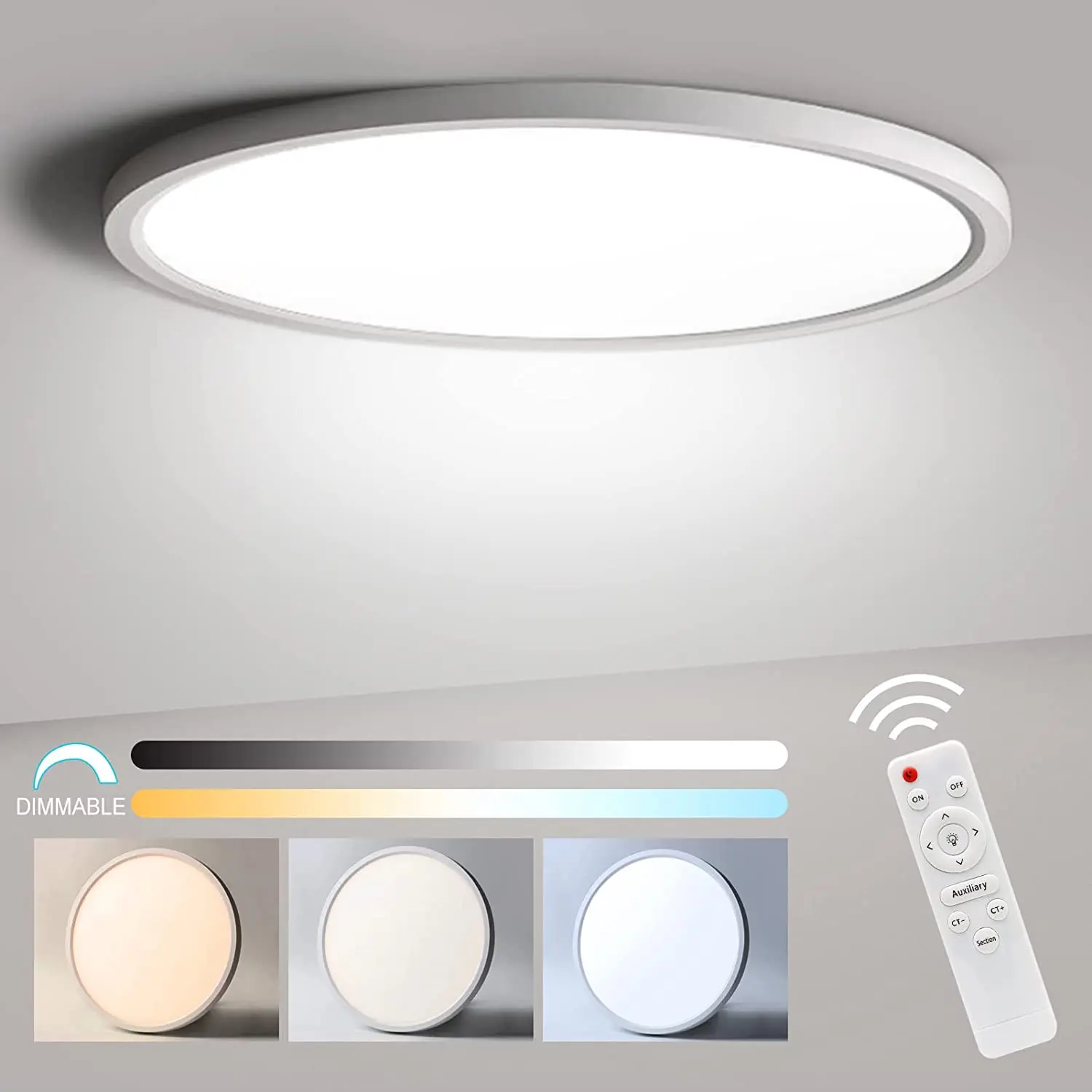 

20inch Large Ceiling lamps Smart APP/Remote Control LED Ceiling lights for Room Dimmable Panel light for Living Room Kichen lamp
