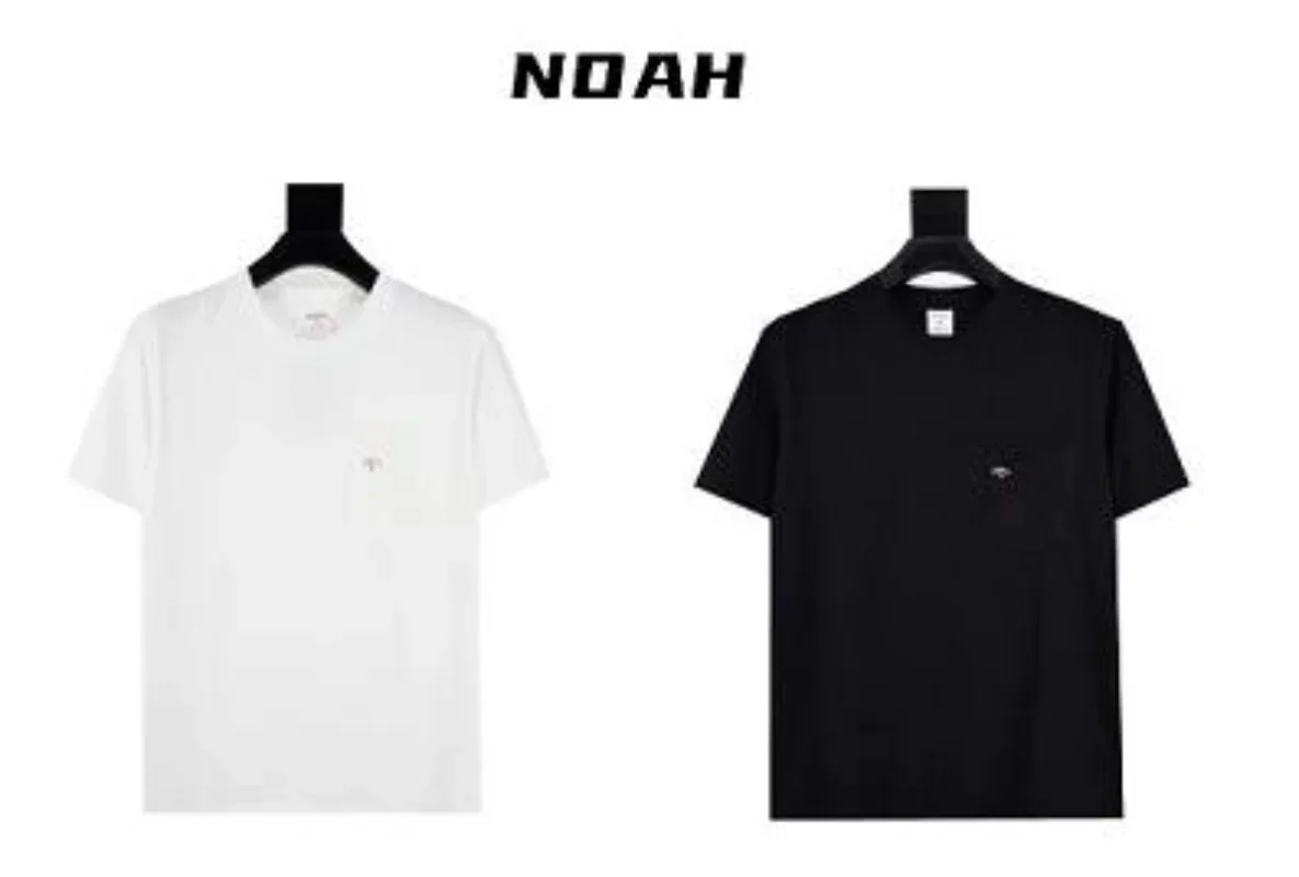 

23SS Round Neck Pocket Cross Logo NOAH T Shirt Men Women EU Size 100% Cotton NOAH Top Tees Fashion Summer