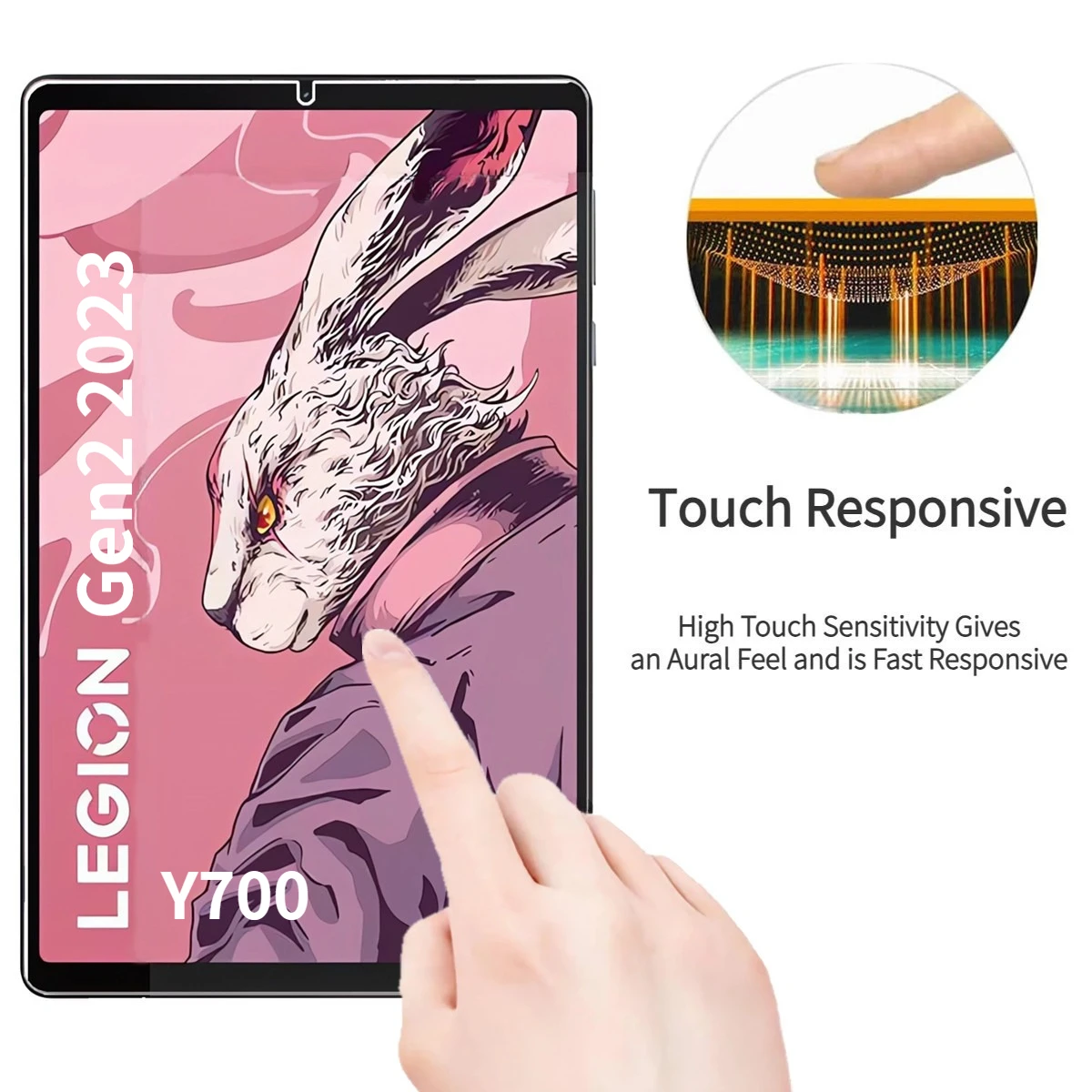 2023 Lenovo Legion Y700 Gen 2 용 유리 스크린 보호대, 8.8 인치 TB-320FC 강화 유리 필름, HD 투명 스크래치 방지, 3 팩