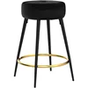 Counter Height Bar Stools Set of 2, Velvet Kitchen Upholstered Dining Chair Stools 24 Inches Height 4
