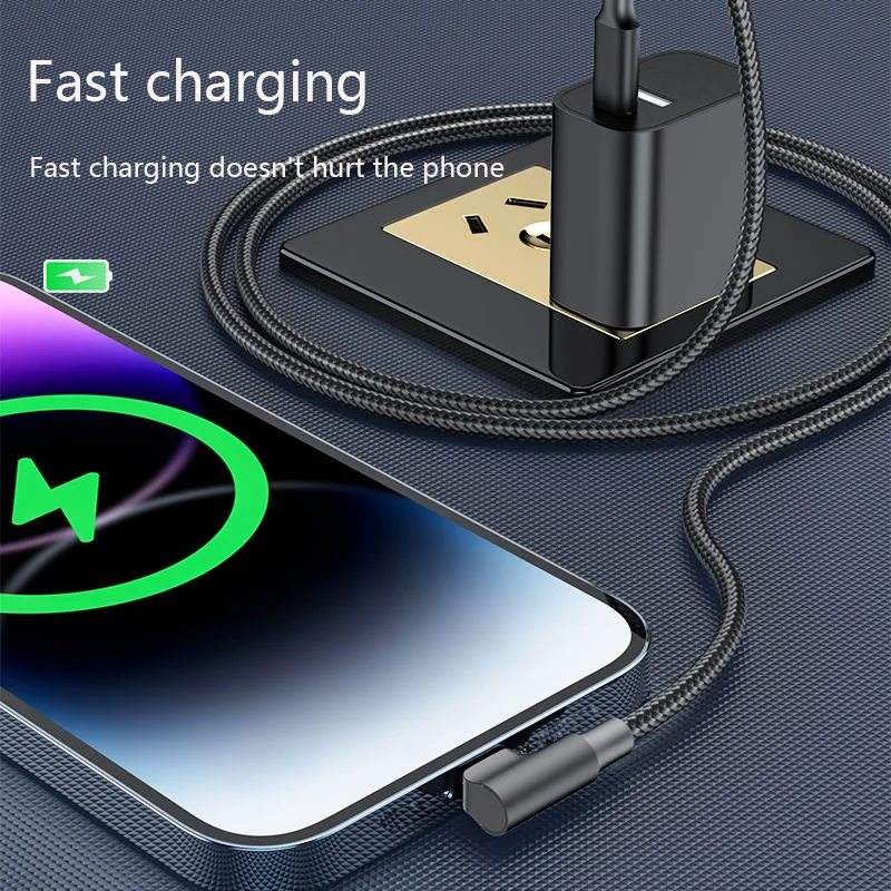 Ultra-Durable Fast Charging Elbow USB-C Data Cable - Available in 1m, 2m, 3m Lengths