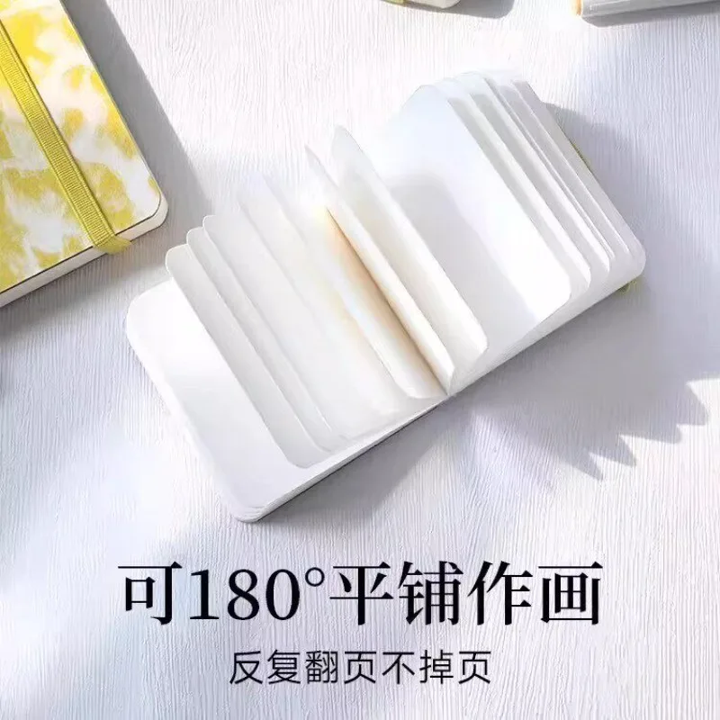 45매 포텐테이트 아크릴 마커 스케치북, 200gsm 코튼 고급 용지, 양면, 보풀 없는, 180매 ° 평평하게 펼쳐진 저널 노트북