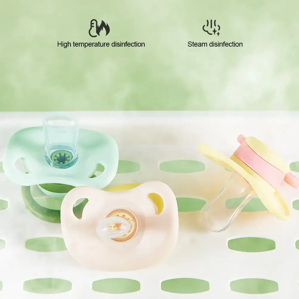 Silicone Pacifier Silicone Teether Silicone Baby Pacifier Baby Bites and Chewable Products Comfortable Nipple Appearance for Newborns Flat Pacifier Care Tools