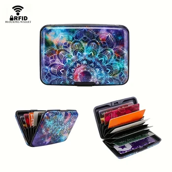 Protezione per carte di credito con blocco RFID Custodia identificativa in alluminio Porta biglietti da visita con guscio rigido Custodia rigida in metallo sottile per uomo o donna 1