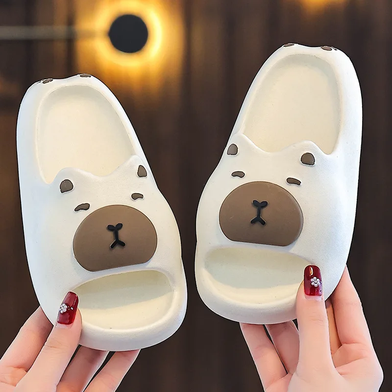 New Capybara Boys Girls Slippers Cute Cartoon EVA Beach Shoes For Kids Summer Waterproof Soft Sole Non Slip Children Slippers 4