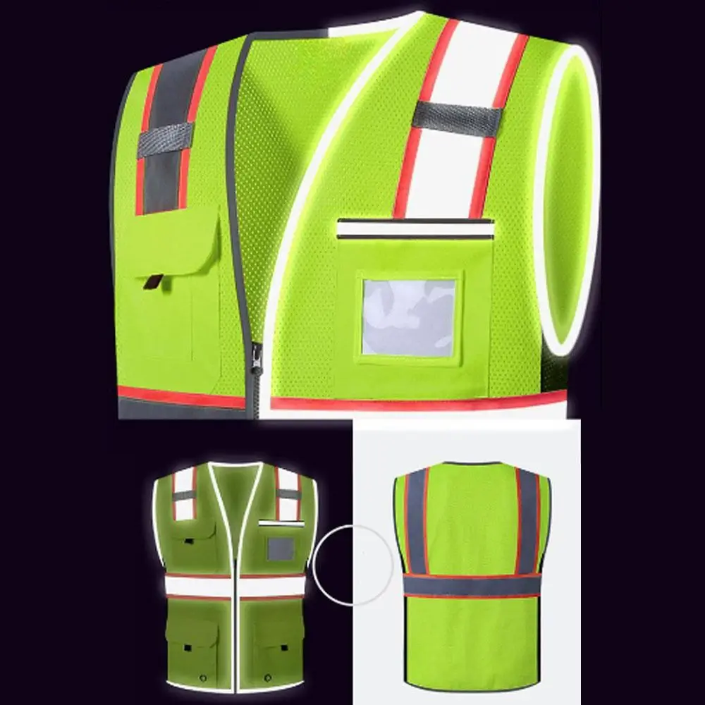 높은 가시성 반사 안전 조끼 내마모성 통기성 교통 조끼 편안한 패션 사이클링 안전 재킷