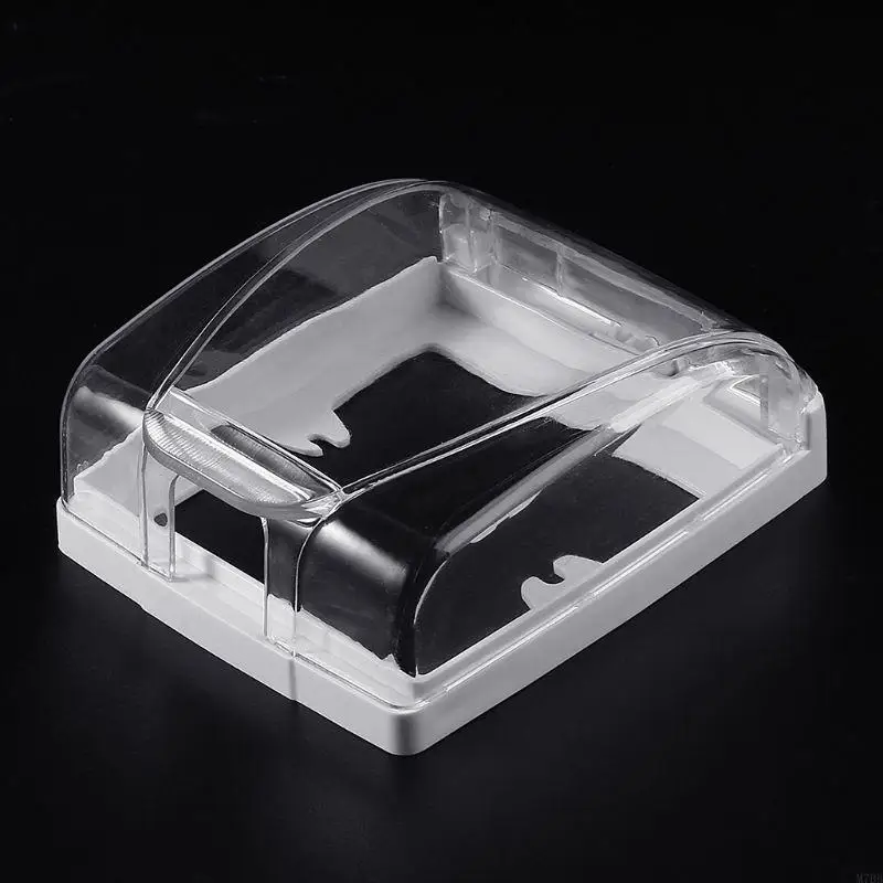 M7BB Waterproof Outlet Cover Receptacle Protector Lockable Clear Dust Cover Rectangular Switches Box Socket Protective Box