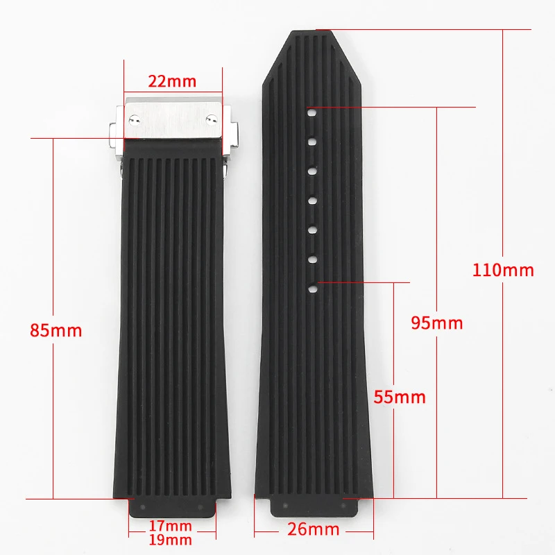 Silicone Waterproof Men's Watch Strap - Rubber Bracelet Wristband Accessory
